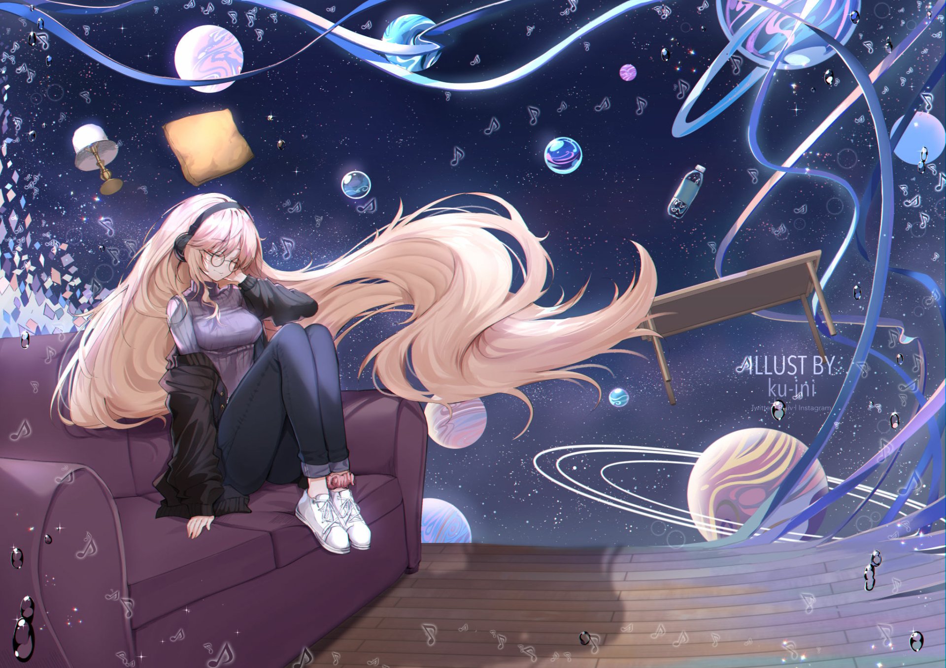 Download Long Hair Anime Original HD Wallpaper by ku-ini ★ クィーニ