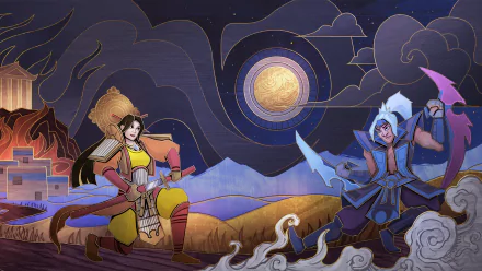 Tsukuyomi (Smite) Amaterasu (Smite) video game Smite HD Desktop Wallpaper | Background Image