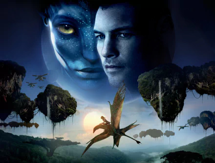 Zoe Saldana Sam Worthington movie Avatar HD Desktop Wallpaper | Background Image
