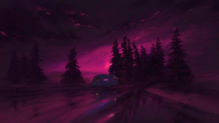 van purple sky artistic night HD Desktop Wallpaper | Background Image