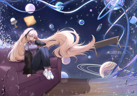 long hair Anime Original HD Desktop Wallpaper | Background Image