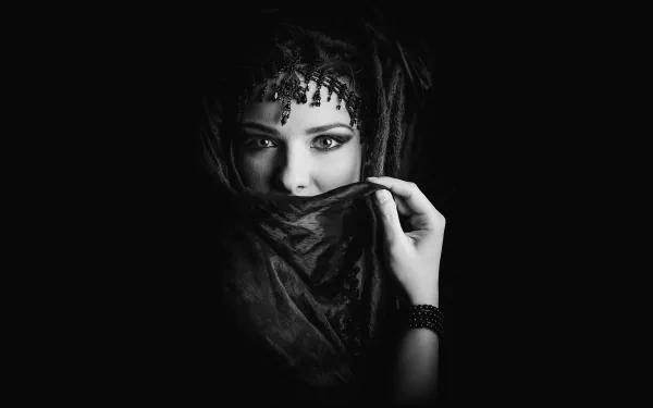 makeup Black & White woman model HD Desktop Wallpaper | Background Image
