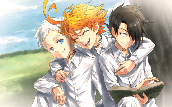 Anime The Promised Neverland Emma Norman Ray HD Wallpaper | Background Image