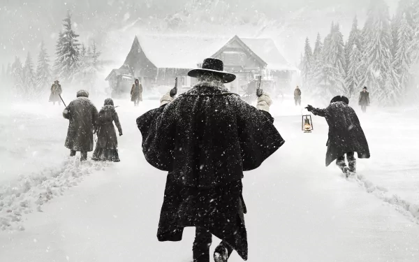Bruce Dern Michael Madsen Tim Roth Jennifer Jason Leigh Kurt Russell Walton Goggins Samuel L. Jackson movie The Hateful Eight HD Desktop Wallpaper | Background Image