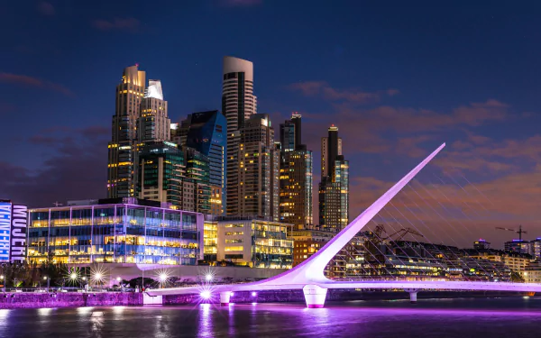 Argentina building city bridge night man made Buenos Aires HD Desktop Wallpaper | Background Image