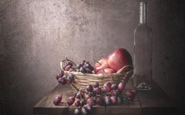 Photography Still Life Fruit Apple Grapes HD Wallpaper | Background Image