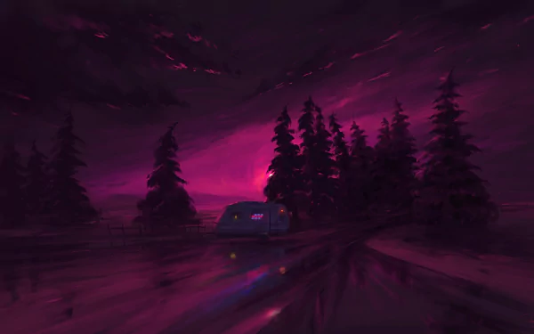 van purple sky artistic night HD Desktop Wallpaper | Background Image