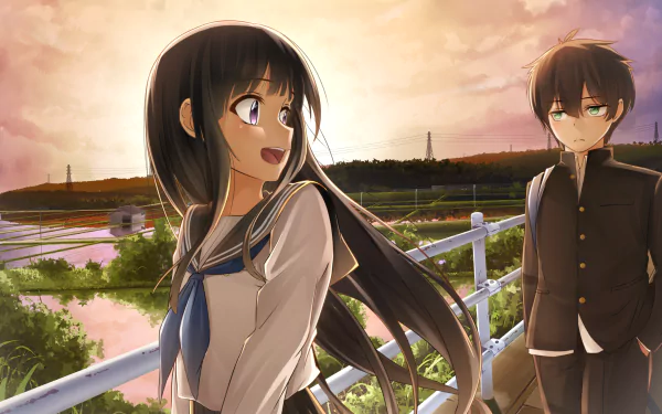 Eru Chitanda Hōtarō Oreki Anime Hyouka HD Desktop Wallpaper | Background Image