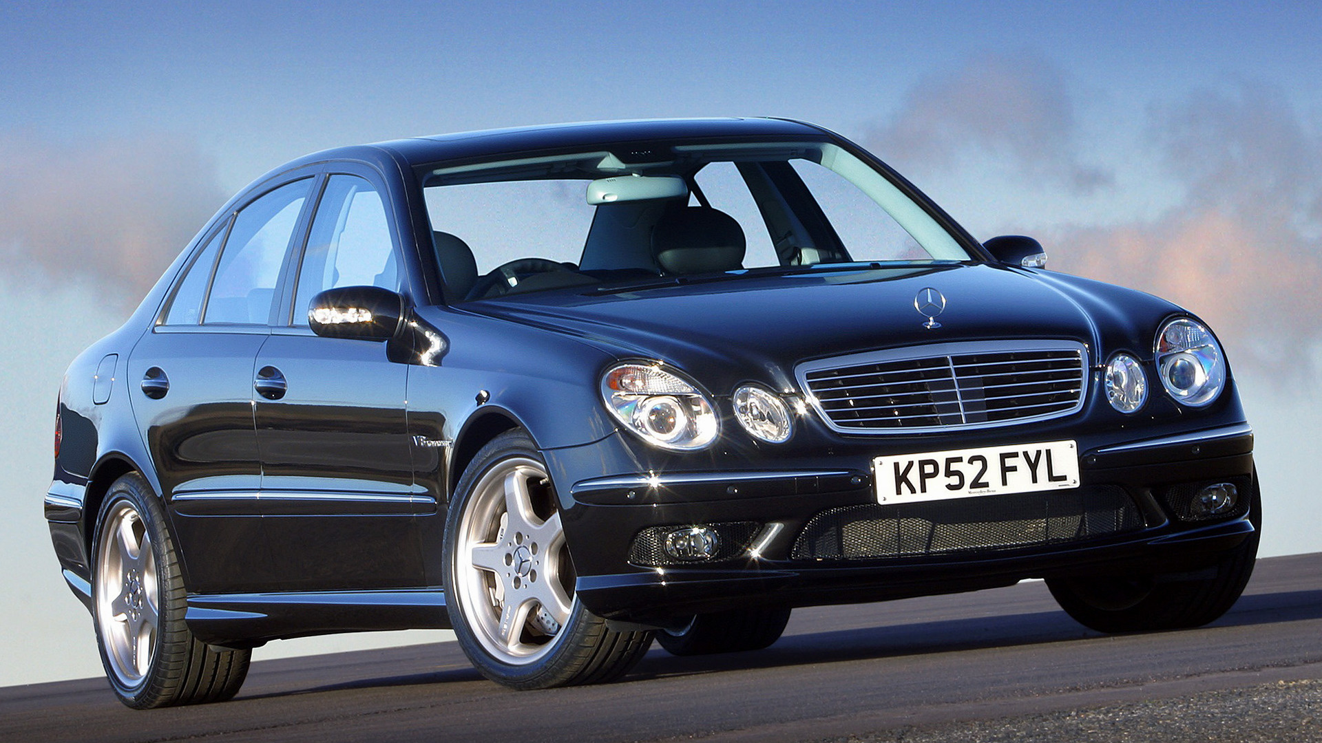 Download Car Black Car Sedan Vehicle Mercedes-Benz E 55 AMG HD Wallpaper