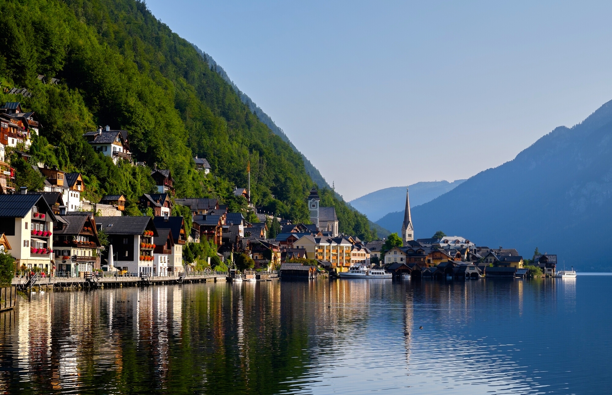 Download Alps Austria Lake Mountain Man Made Hallstatt HD Wallpaper