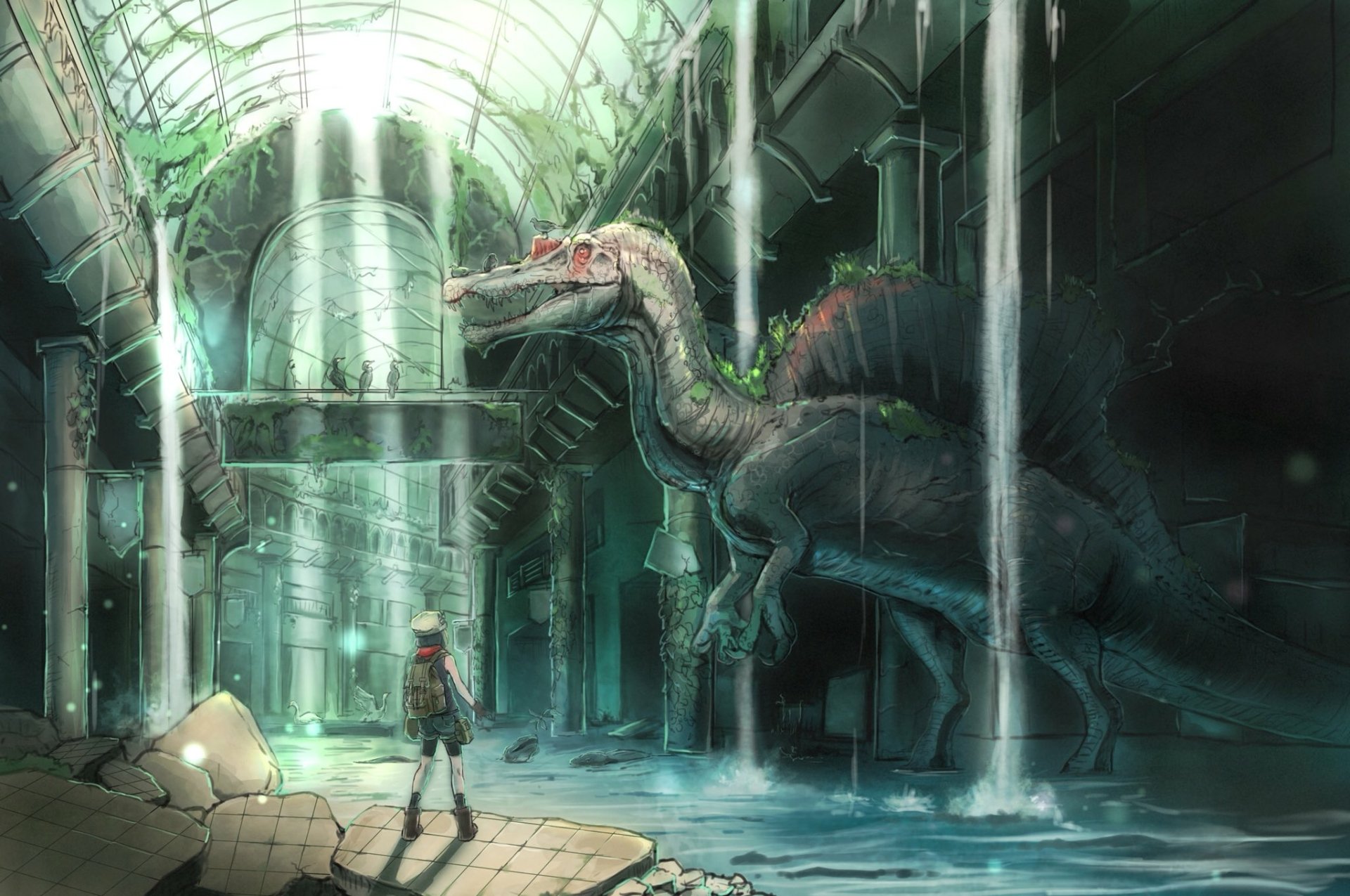 Download Dinosaur Anime Original HD Wallpaper by ありヒノコ