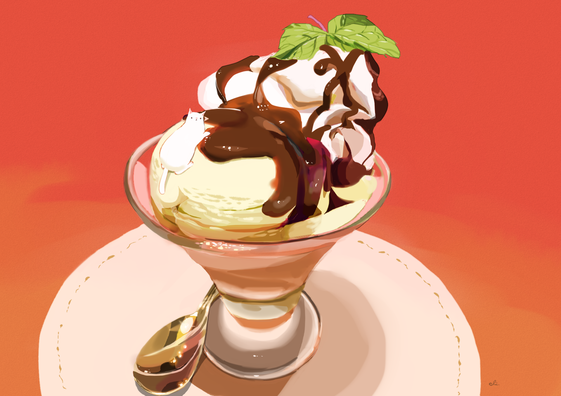 Download Food Ice Cream HD Wallpaper by チャイ