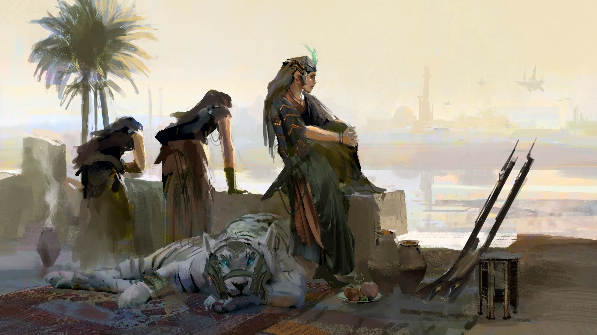 Download Tiger Fantasy Woman Warrior 4k Ultra HD Wallpaper by Dom Lay