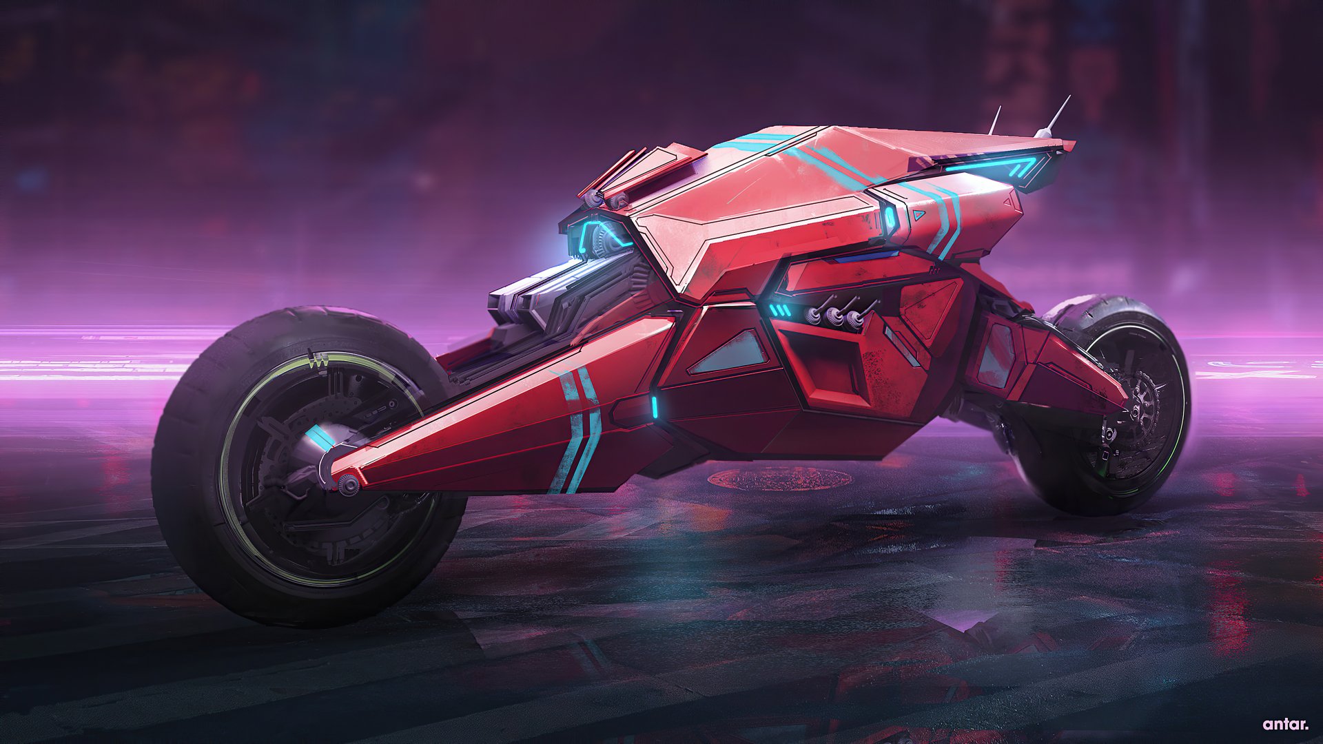 Neon Talon — 4K Ultra HD Cyberpunk Motorcycle by antarcastro ...