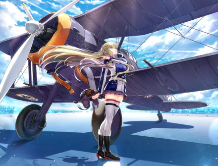 aircraft Claudia Bruford Anime Warlords of Sigrdrifa HD Desktop Wallpaper | Background Image