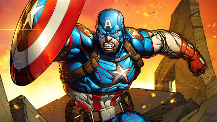 Comic Captain America HD Desktop Wallpaper | Background Image