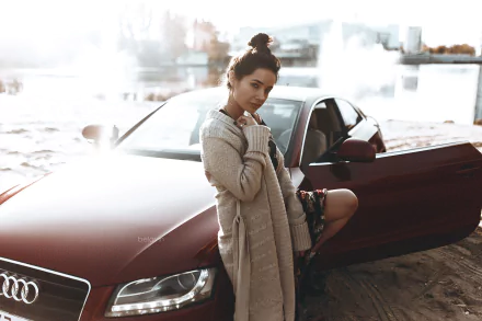 Audi car woman Girls & Cars HD Desktop Wallpaper | Background Image