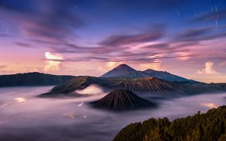 fog volcano mountain landscape nature Mount Bromo HD Desktop Wallpaper | Background Image