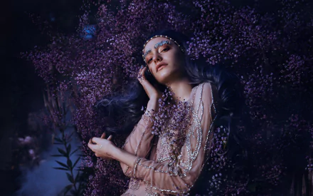 dress makeup flower woman cosplay HD Desktop Wallpaper | Background Image