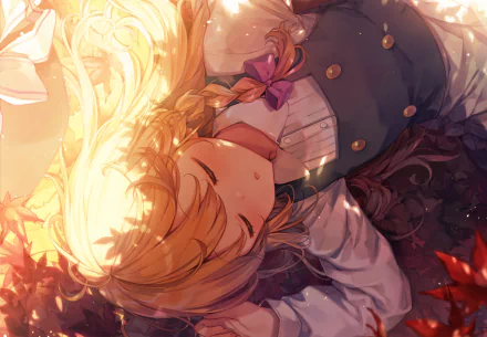 sleeping Marisa Kirisame Anime Touhou HD Desktop Wallpaper | Background Image