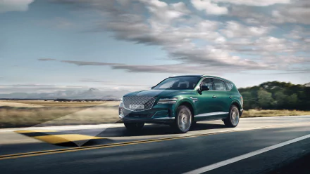 green car SUV car vehicle Genesis GV80 HD Desktop Wallpaper | Background Image