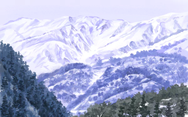mountain winter Anime Original winter anime HD Desktop Wallpaper | Background Image