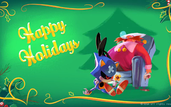 Happy Holidays Christmas sleeping Doctor Robotnik Metal Sonic TV Show Sonic Mania Adventures HD Desktop Wallpaper | Background Image