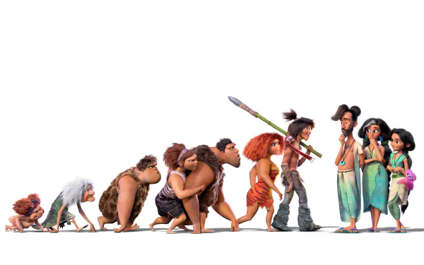 Dawn Betterman Hope Betterman Phil Betterman Gran (The Croods) Ugga (The Croods) Sandy (The Croods) Grug (The Croods) Thunk (The Croods) Guy (The Croods) Eep (The Croods) movie The Croods: A New Age HD Desktop Wallpaper | Background Image