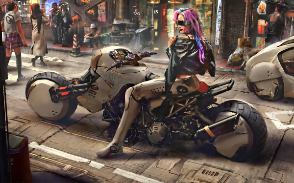 Sci Fi Cyberpunk Cyborg Motorcycle HD Wallpaper | Background Image