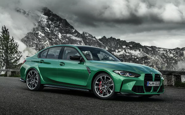 green car car BMW BMW M3 vehicle BMW M3 Competition HD Desktop Wallpaper | Background Image