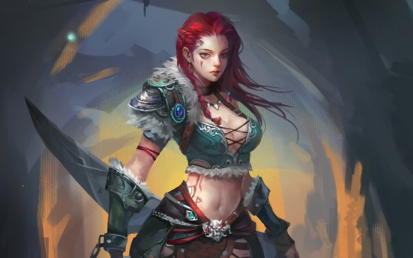 Fantasy Women Warrior Woman Warrior Red Hair HD Wallpaper | Background Image