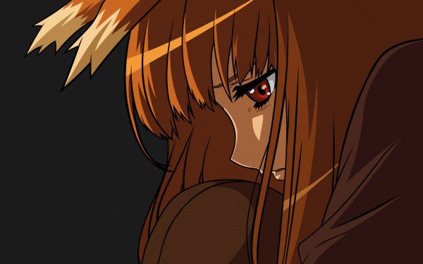 Anime Spice and Wolf Holo Brown Hair Red Eyes Animal Ears Sad Fondo de pantalla HD | Fondo de Escritorio