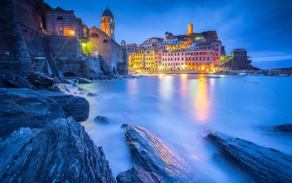 Man Made Vernazza Towns Italy Liguria Sea HD Wallpaper | Background Image
