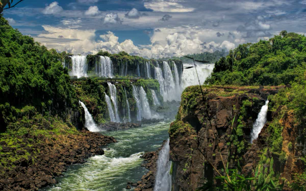 river waterfall nature Iguazu Falls HD Desktop Wallpaper | Background Image