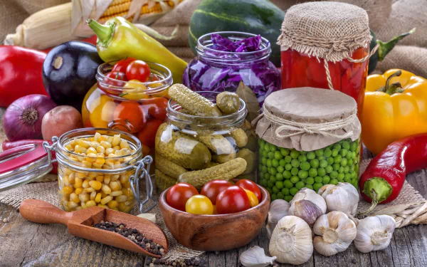 pepper garlic cucumber tomato vegetable pea corn food still life HD Desktop Wallpaper | Background Image