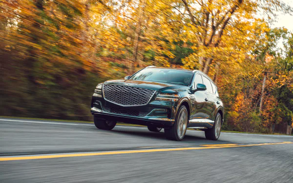 green car SUV car vehicle Genesis GV80 HD Desktop Wallpaper | Background Image