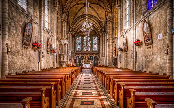 stained glass pew religious church HD Desktop Wallpaper | Background Image
