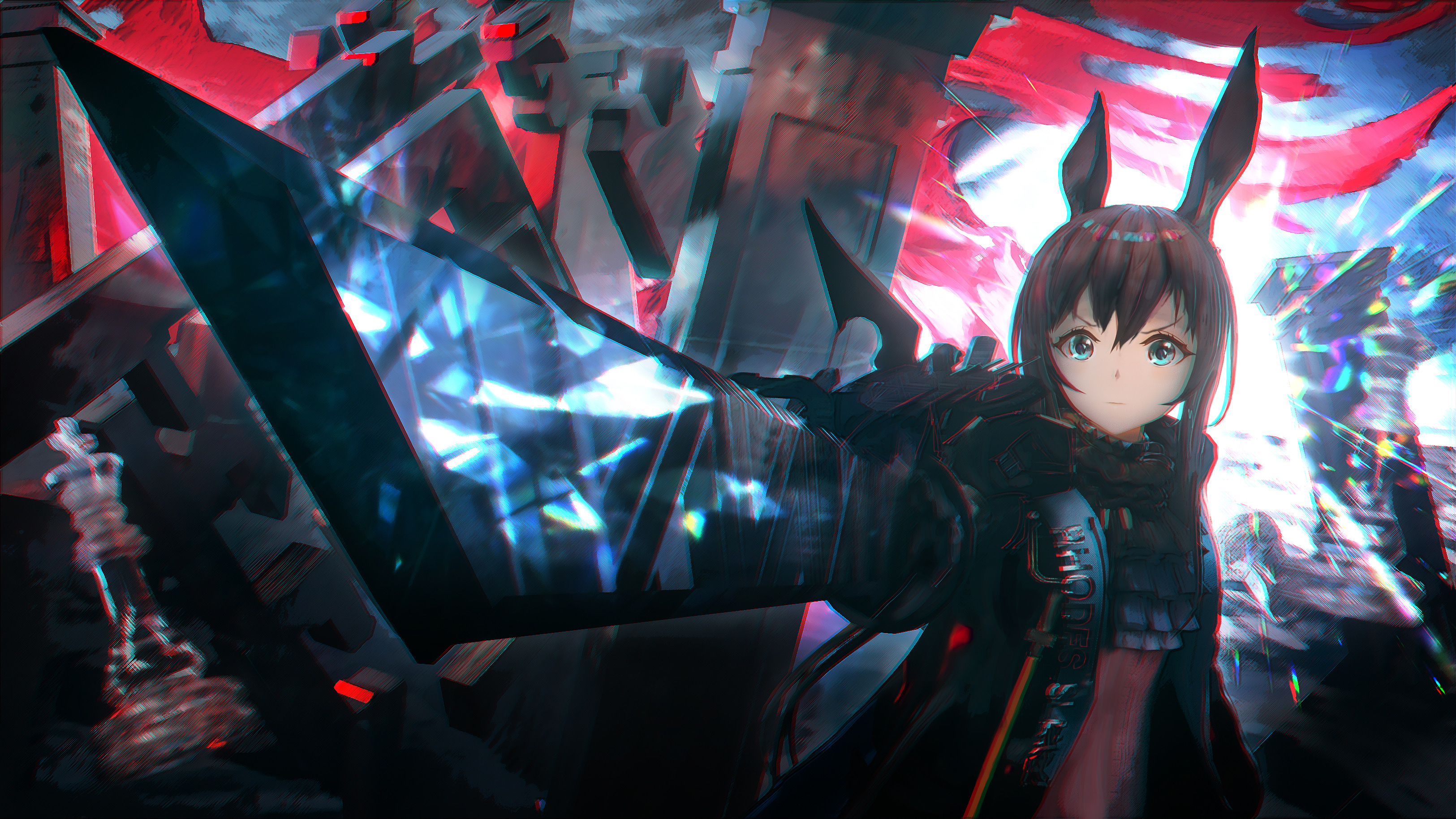 Amiya, Cyberpunk and Neon HD Wallpaper