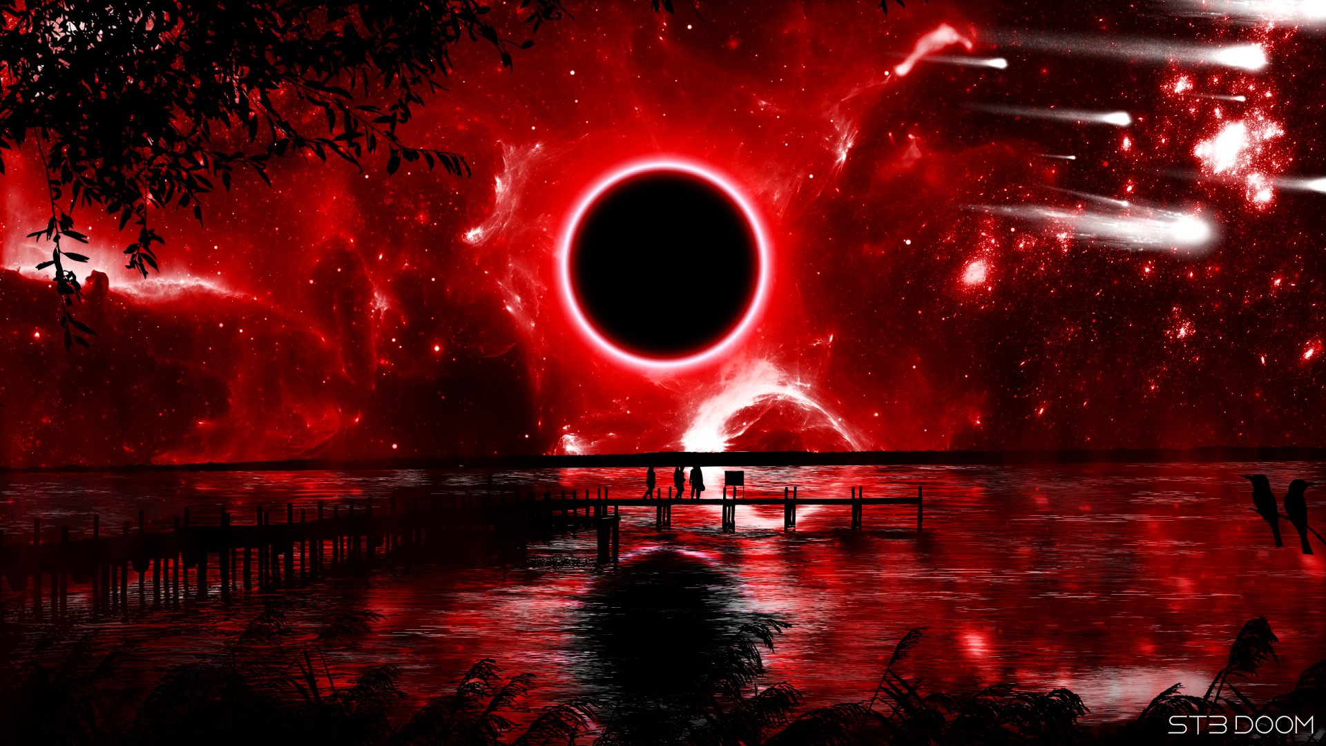 Download Eclipse Sci Fi Landscape HD Wallpaper by ST3DOOM