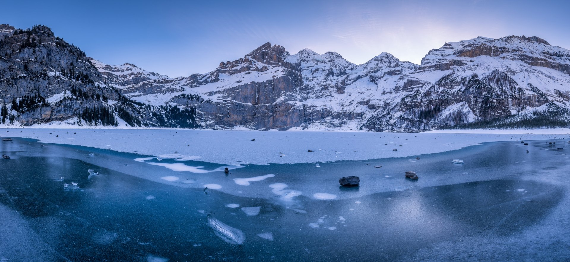 Download Lake Bernese Alps Switzerland Ice Mountain Winter Nature Alps 4k Ultra HD Wallpaper