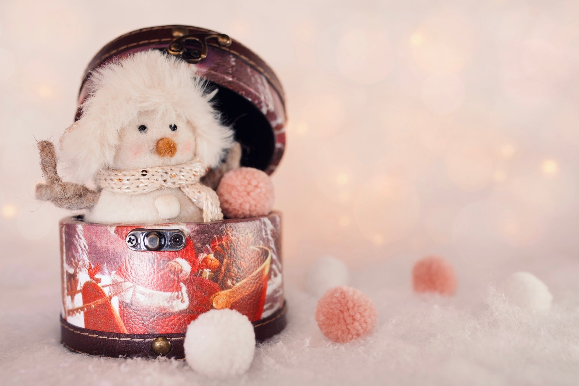 Download Christmas Toy Box Photography Snowman 8k Ultra HD Wallpaper