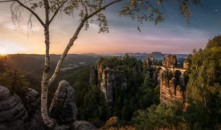  Germany, Saxony, Bastei Bridge