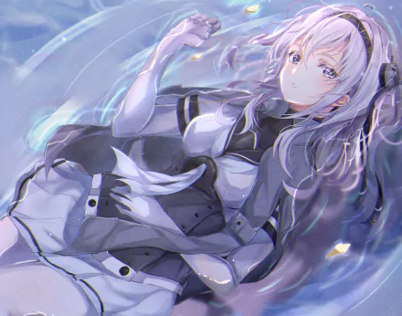 skirt school uniform white hair Suzutsuki (Kancolle) Anime Kantai Collection HD Desktop Wallpaper | Background Image