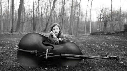 Black & White cello photography child HD Desktop Wallpaper | Background Image
