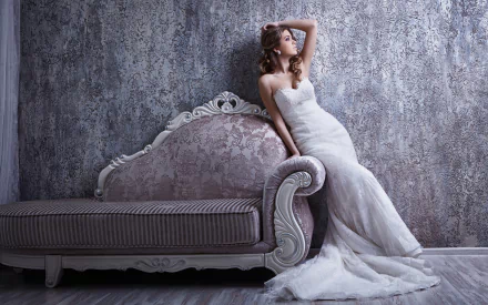 dress sofa woman bride HD Desktop Wallpaper | Background Image