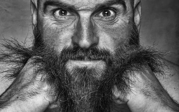 beard Black & White portrait man face HD Desktop Wallpaper | Background Image