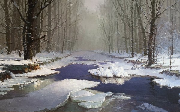 Artistic Painting Winter Forest HD Wallpaper | Background Image