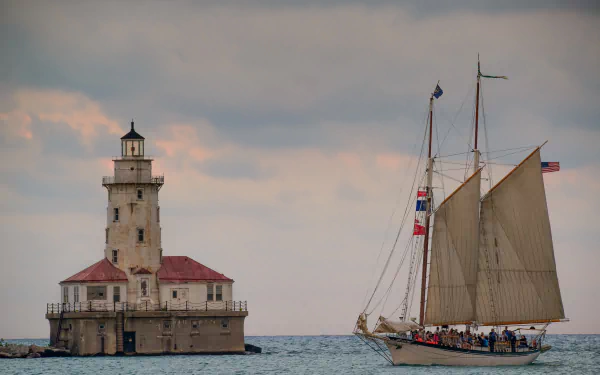  Schooner Appledore IV,Chicago Harbor Lighthouse