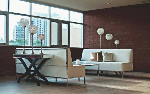 cushion lamp sofa table window interior man made room HD Desktop Wallpaper | Background Image