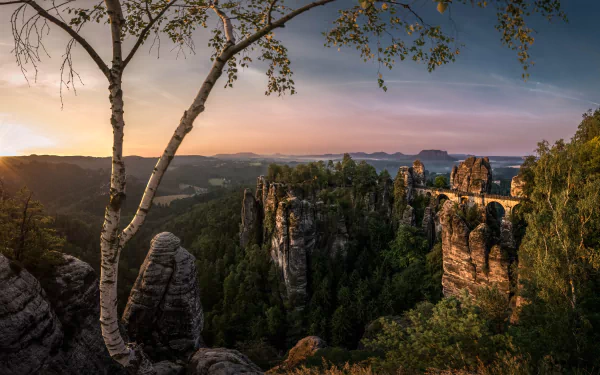  Germany, Saxony, Bastei Bridge